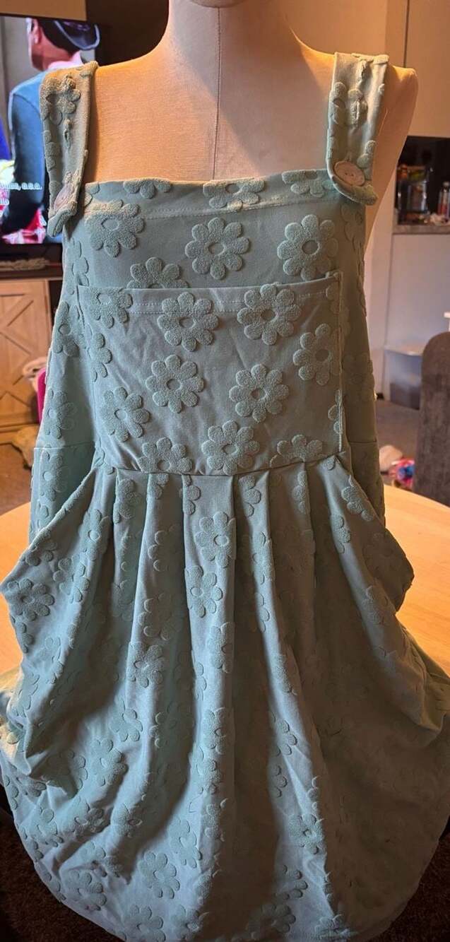 Blakeley Mint Green Embossed Floral Textured Strap Pocket Dress 1X